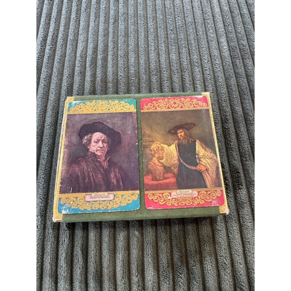 Duratone Plastic Coated Playing Cards Set with Art Masterpieces and Scenic Views